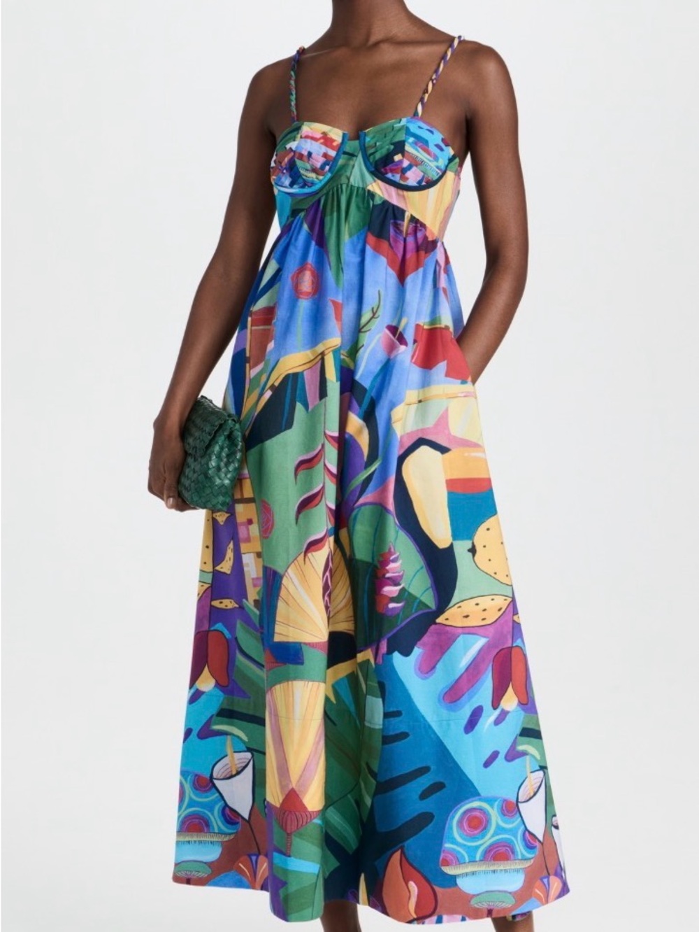 FARM Rio Multicolor Tropical Print Maxi Dress